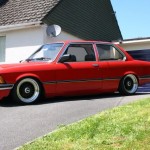 Red BMW E21 on Black BBS RS