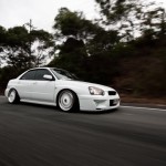 White BBS RS on White Subaru Impreza